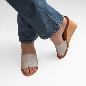 NAOMI SILVER SNAKE WEDGE HEEL SANDAL