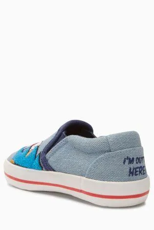 Next Older Boys Chambray Sonic The Hedgehog Slip-Ons
