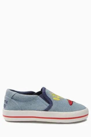Next Older Boys Chambray Sonic The Hedgehog Slip-Ons