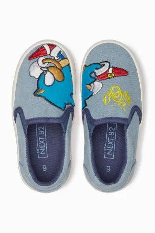 Next Older Boys Chambray Sonic The Hedgehog Slip-Ons