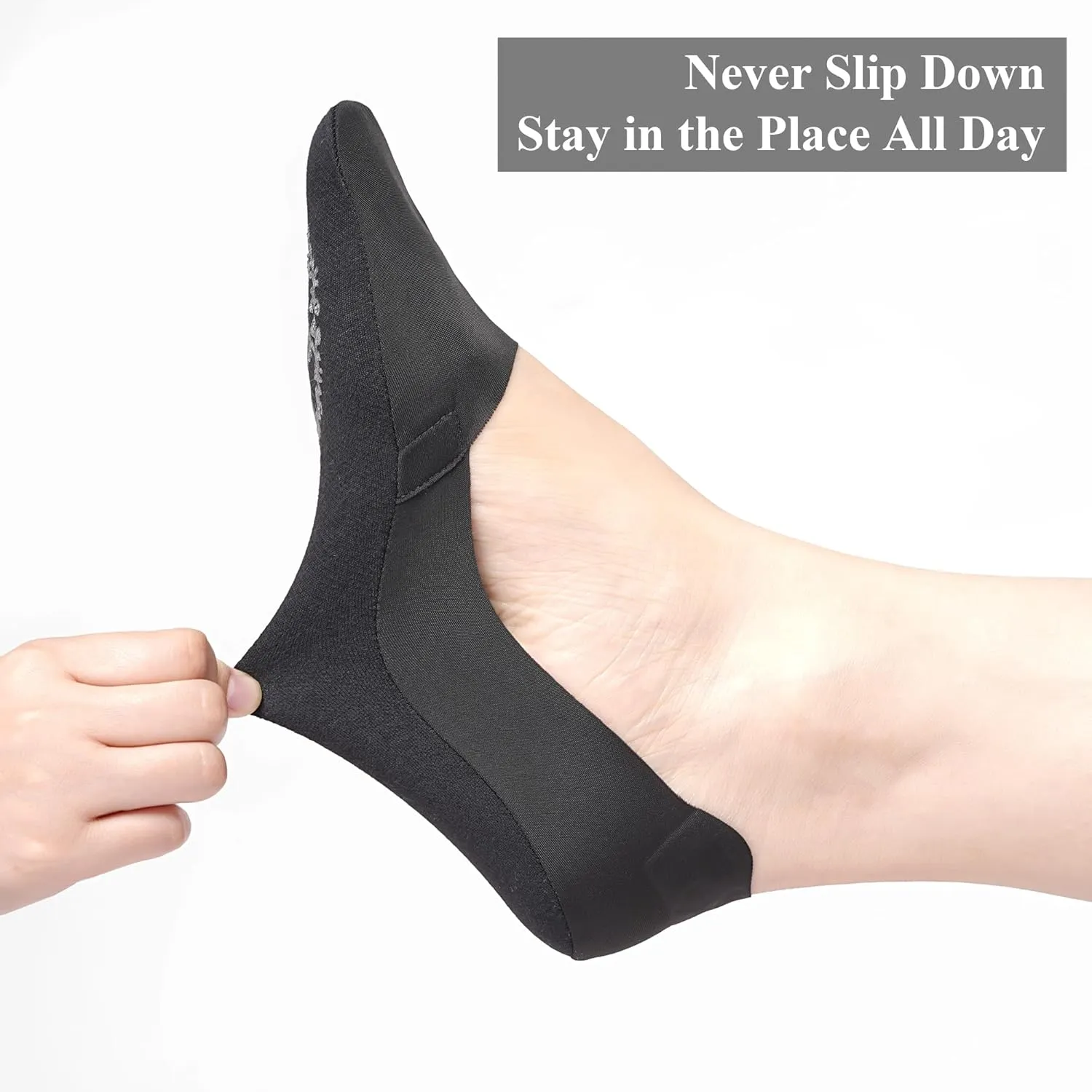 No Show Socks Womens Nylon Non Slip Low Cut Invisible Liner Footies Thin Silk Socks for Flats Loafers Lightweight 6 Pairs