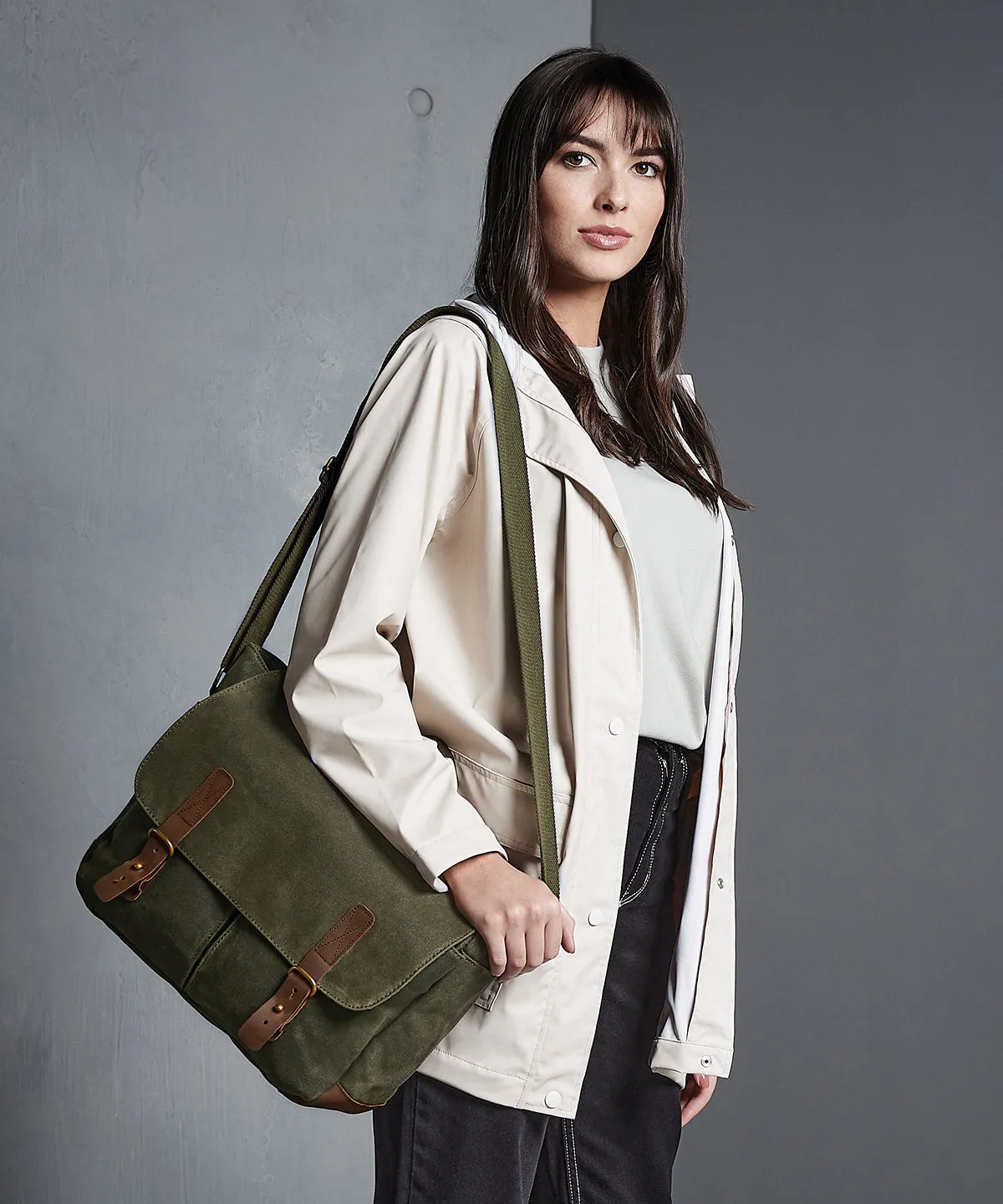 Olive Green - Heritage waxed canvas messenger