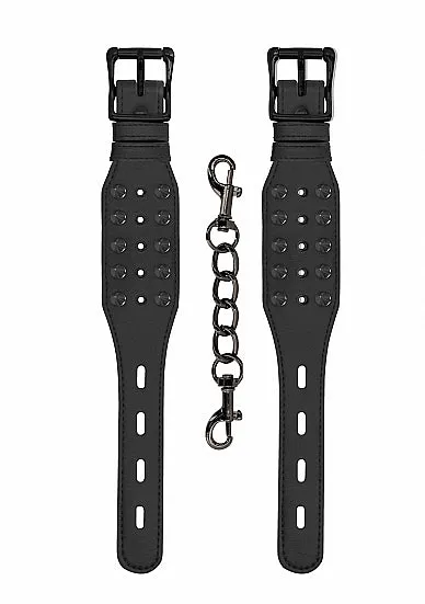Ouch! Skulls & Bones Handcuffs With Spikes Black