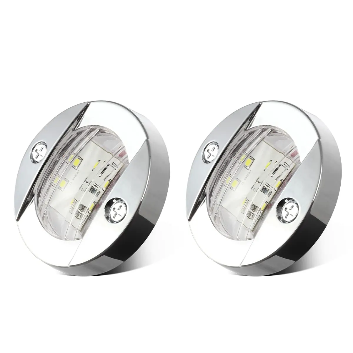 Partsam 3" inch Round LED Navigation Boat Lights Stern Anchor Lamps
