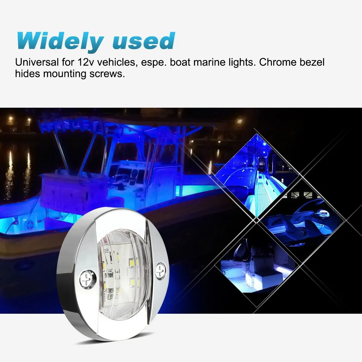 Partsam 3" inch Round LED Navigation Boat Lights Stern Anchor Lamps