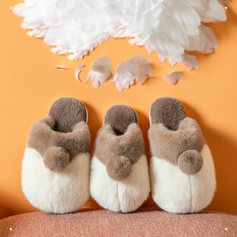 Plush Corgi Slippers for Women