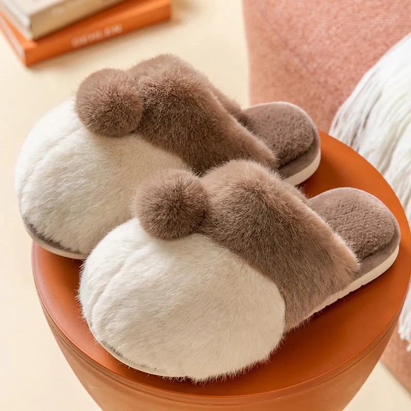Plush Corgi Slippers for Women
