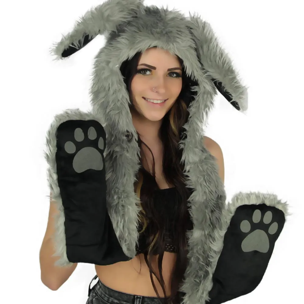Rabbit Furry Hood
