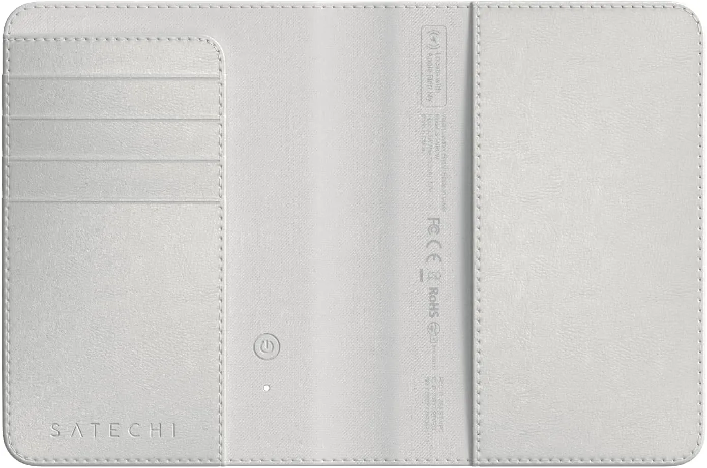 Satechi Passport Holder for Travel with Find My, Passport Cover with 4 Card Holder, Wireless Charging, and RFID Protection ?C Travel Essential Vegan Leather Passport?C Sand