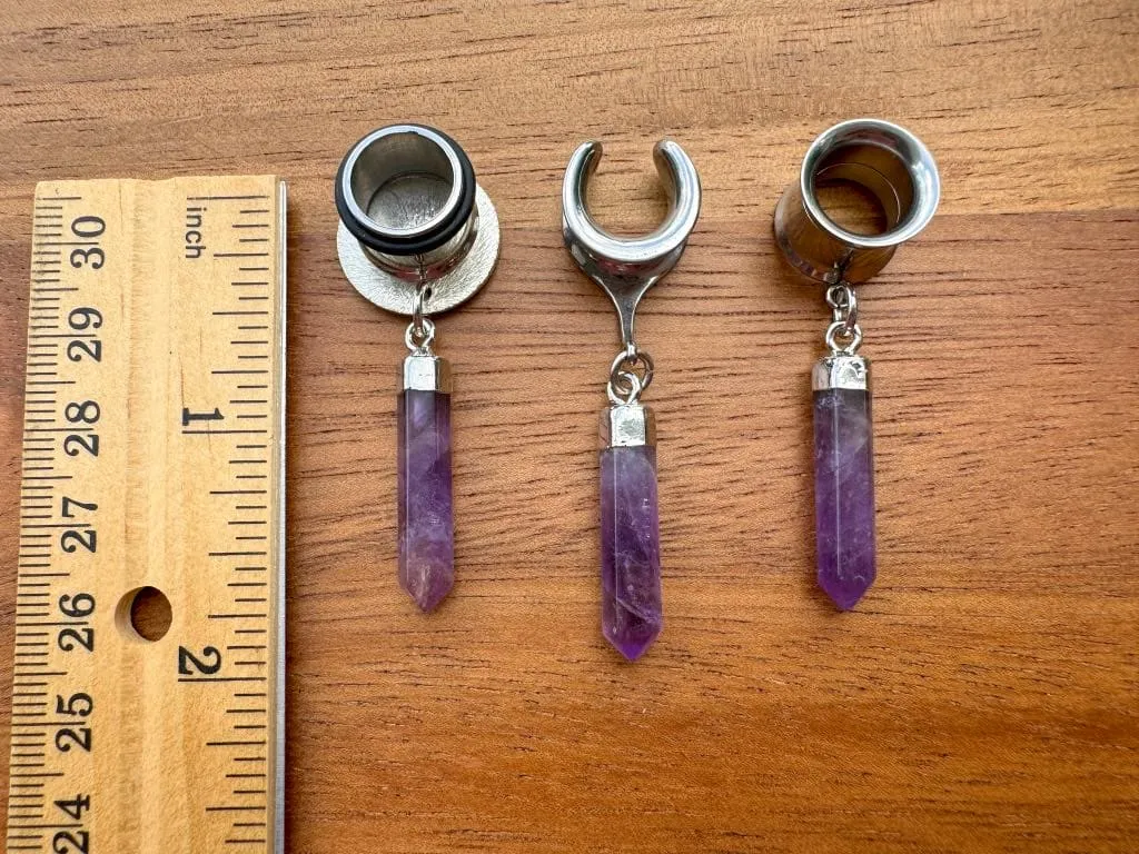 Silver Amethyst Spikes