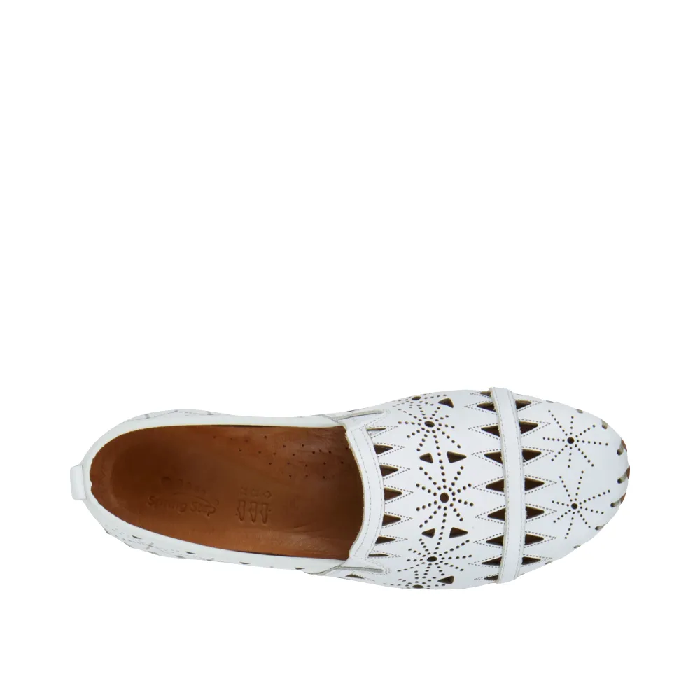 Spring Step Women's Fusaro Perfed Loafer (White)