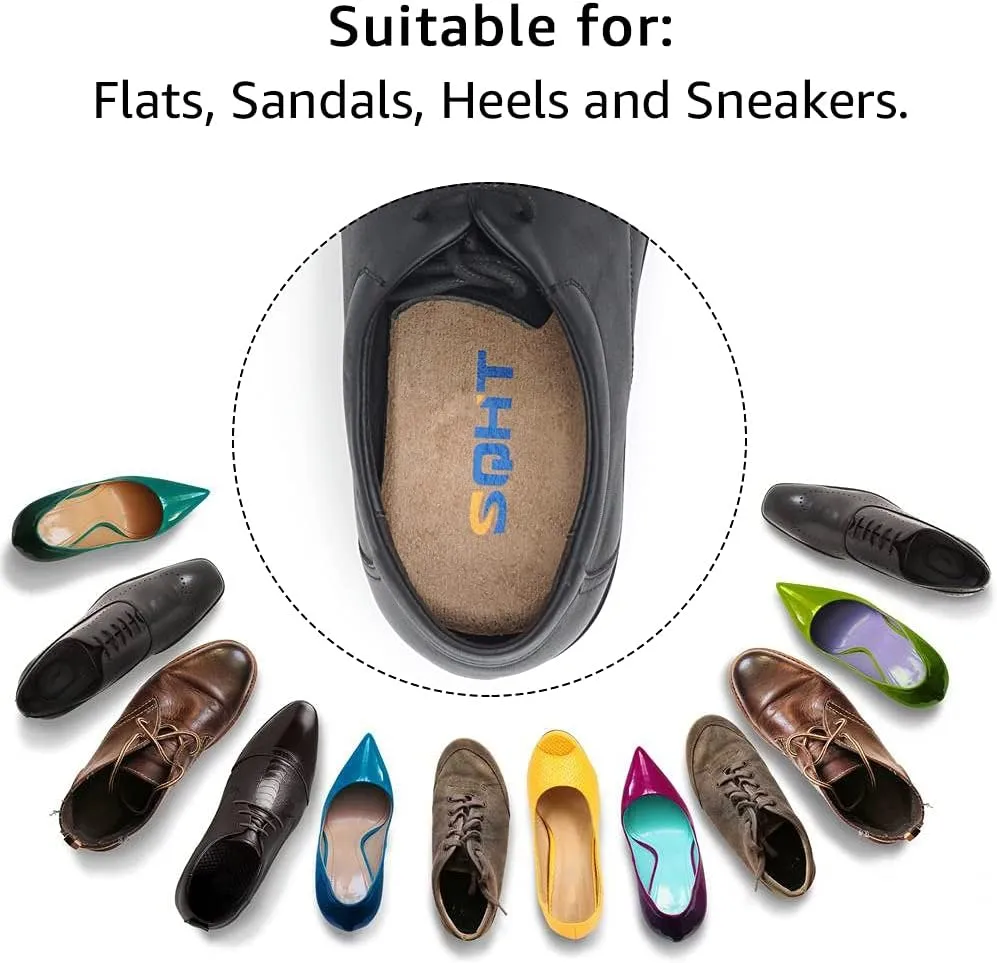 SQHT Adjustable Orthopedic Heel Lift Inserts - Height Increase Insoles for Leg Length Discrepancies and Achilles Tendonitis, Heel Cushion Lifts for Men and Women (BeigeLarge-Women's 10-13|Men's 9-14)