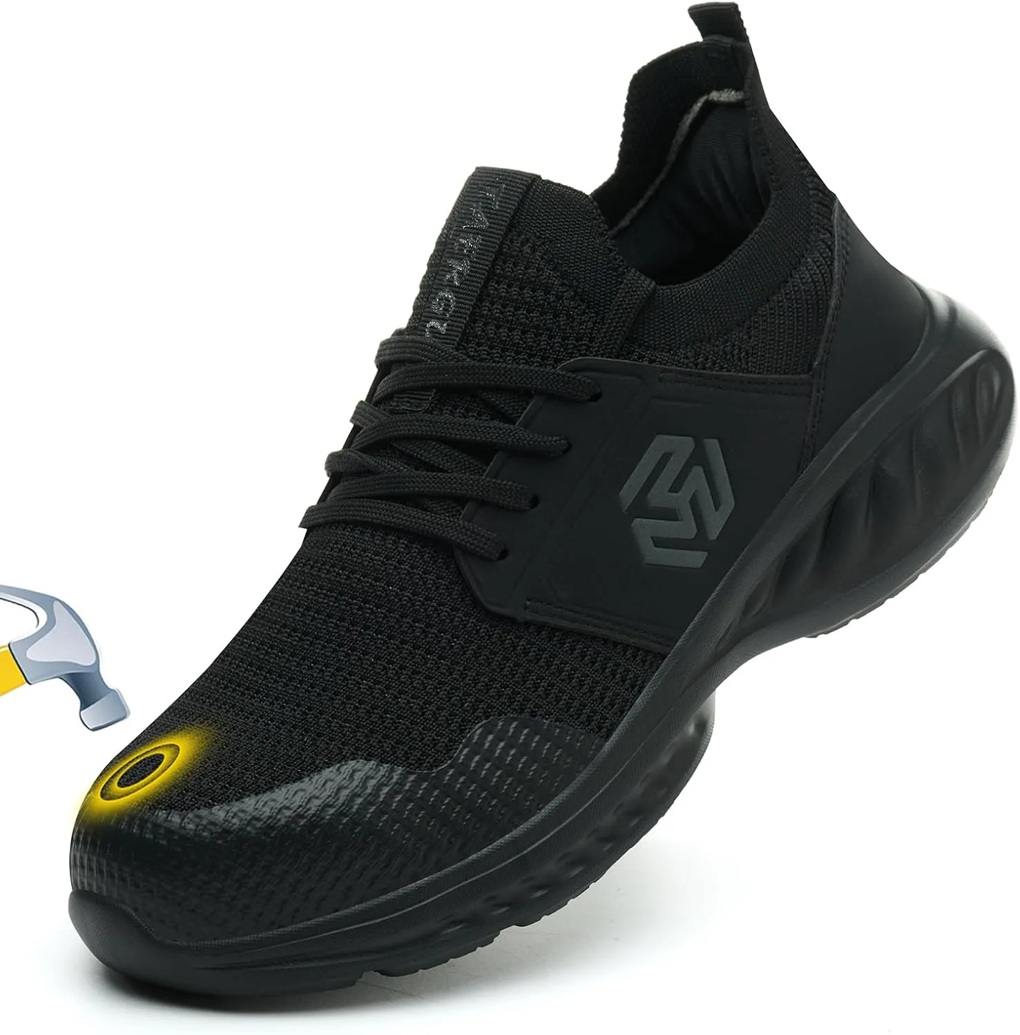Steel Toe Shoes for Men Indestructible Non Slip Safety Shoes Lightweight Steel Toe Sneakers Slip On Work Shoes Loafers