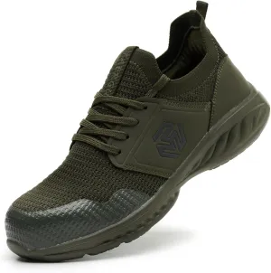 Steel Toe Shoes for Men Indestructible Non Slip Safety Shoes Lightweight Steel Toe Sneakers Slip On Work Shoes Loafers
