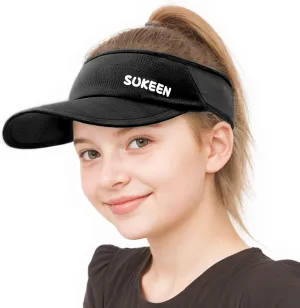 Sukeen Kids Sun Visor Hats for Girls Boys,Lightweight Sports Hat UPF50  Sun Hat Cooling Headwear Visor for Running Outdoors