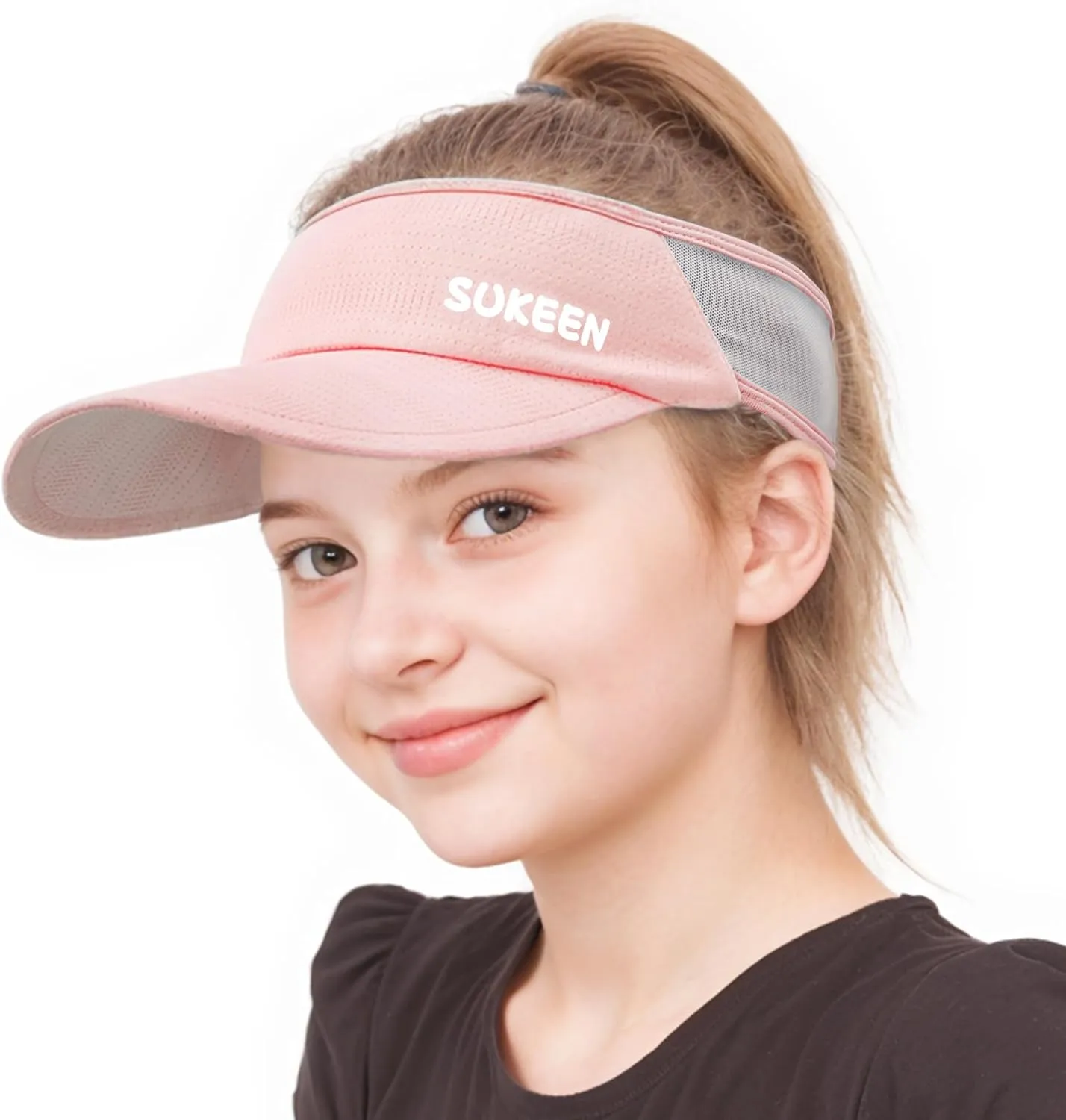 Sukeen Kids Sun Visor Hats for Girls Boys,Lightweight Sports Hat UPF50  Sun Hat Cooling Headwear Visor for Running Outdoors