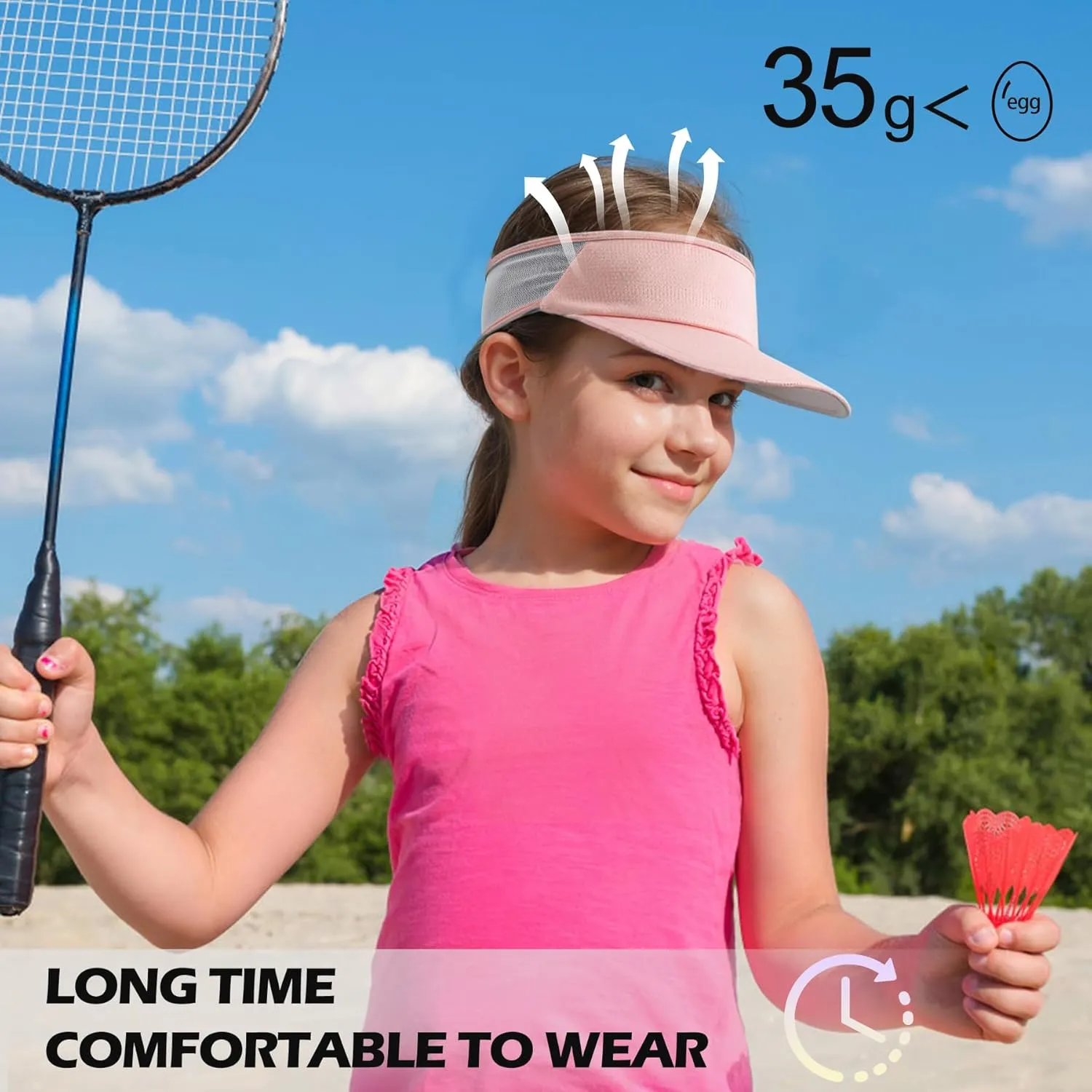 Sukeen Kids Sun Visor Hats for Girls Boys,Lightweight Sports Hat UPF50  Sun Hat Cooling Headwear Visor for Running Outdoors