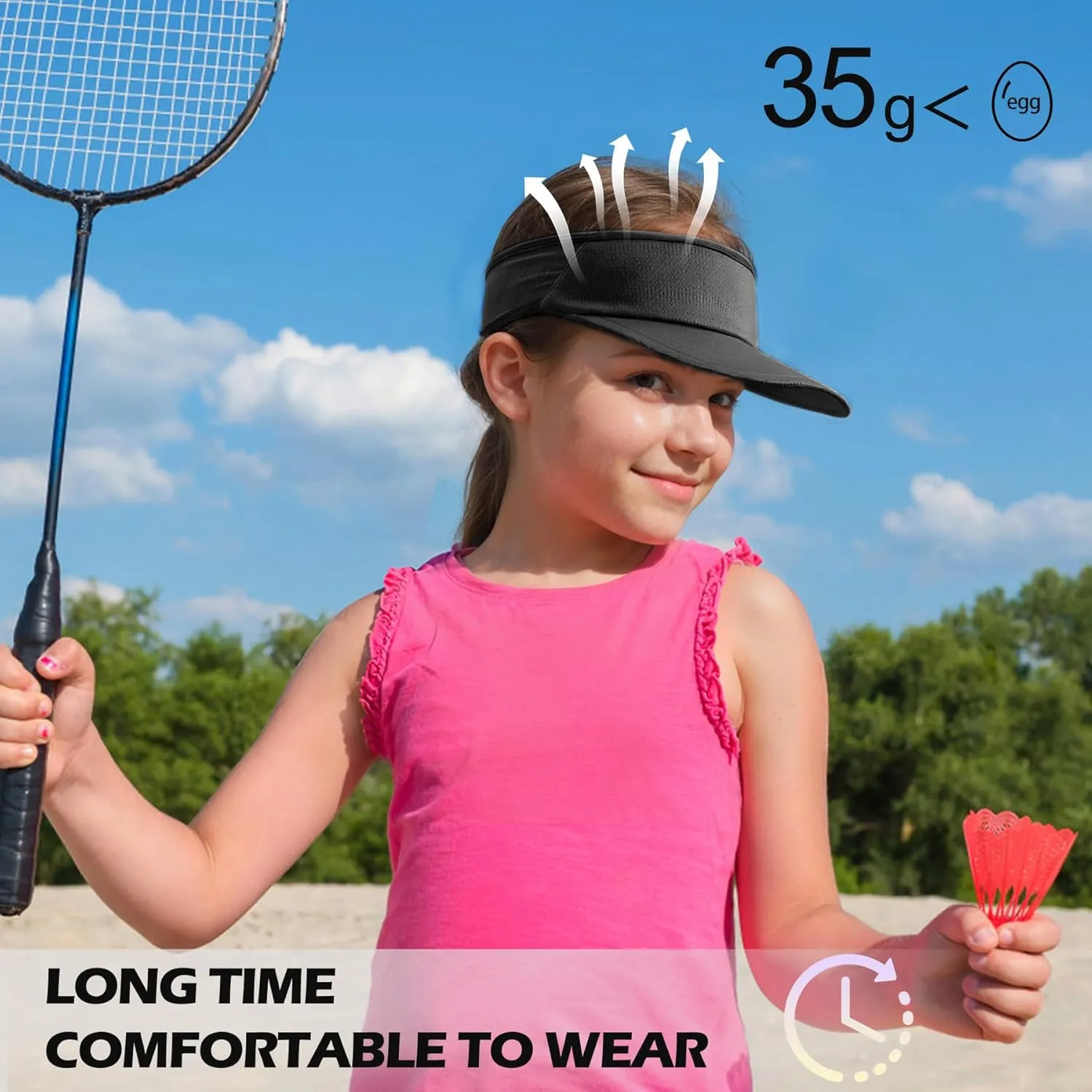 Sukeen Kids Sun Visor Hats for Girls Boys,Lightweight Sports Hat UPF50  Sun Hat Cooling Headwear Visor for Running Outdoors