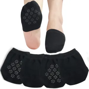 Toe Toppers No Show Liner Half Socks for Women Seamless Grip Non Slip Hidden Toe Covers for Mules 4/8 Pairs