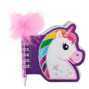 Unicorn Notebook with Feather Pen