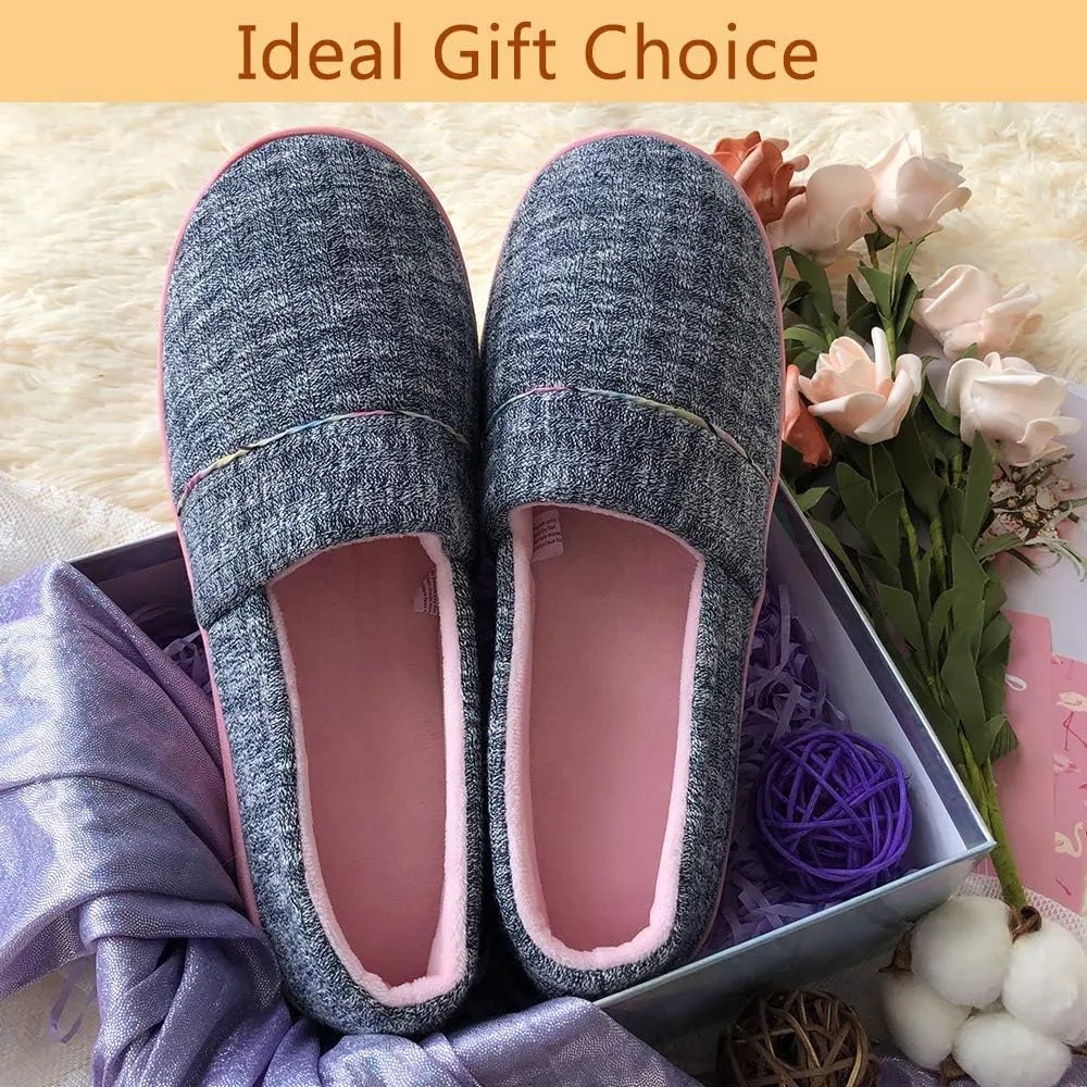 Urbancolor Women Washable Closed Back Indoor Slippers Anti-Slip House Slipper Breathable Home Shoes