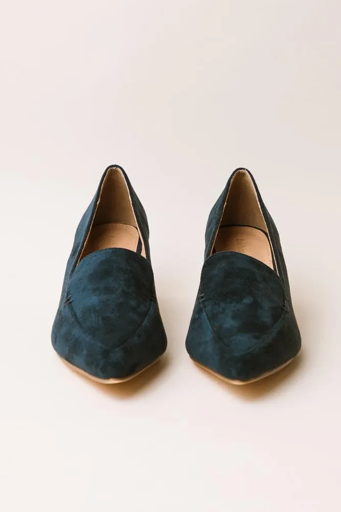 Viv Heeled Loafers in Teal