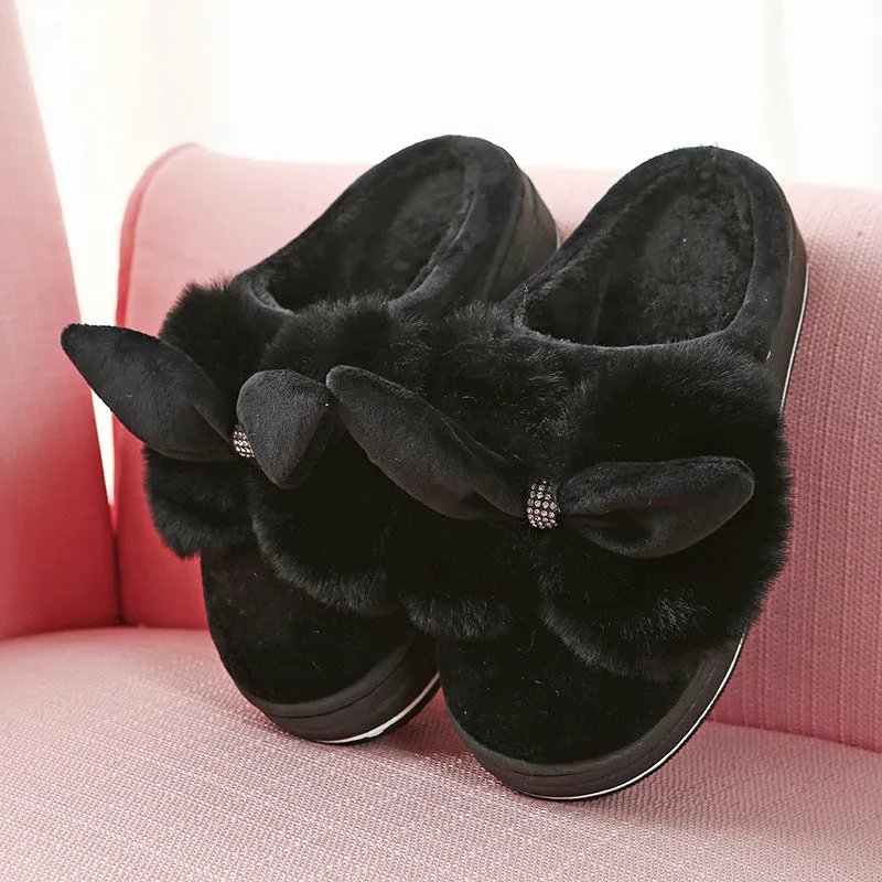Women's Thick-Sole Clog Slippers with Rhinestones