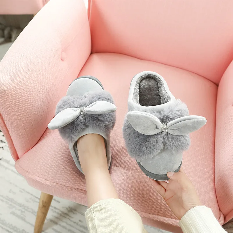 Women's Thick-Sole Clog Slippers with Rhinestones