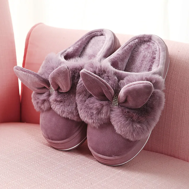 Women's Thick-Sole Clog Slippers with Rhinestones