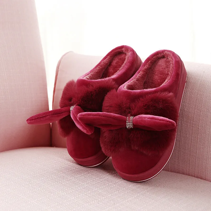 Women's Thick-Sole Clog Slippers with Rhinestones