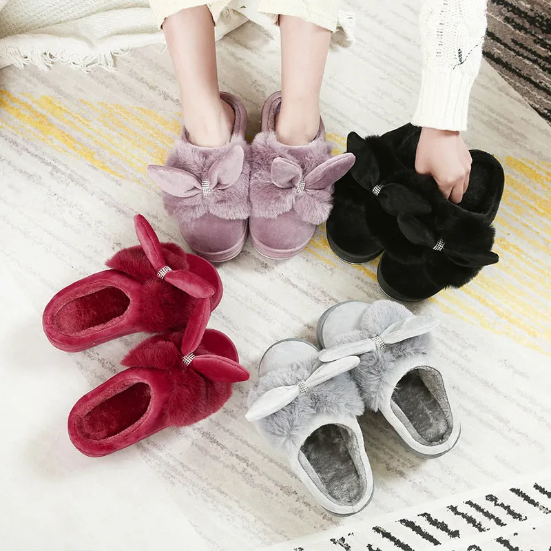 Women's Thick-Sole Clog Slippers with Rhinestones