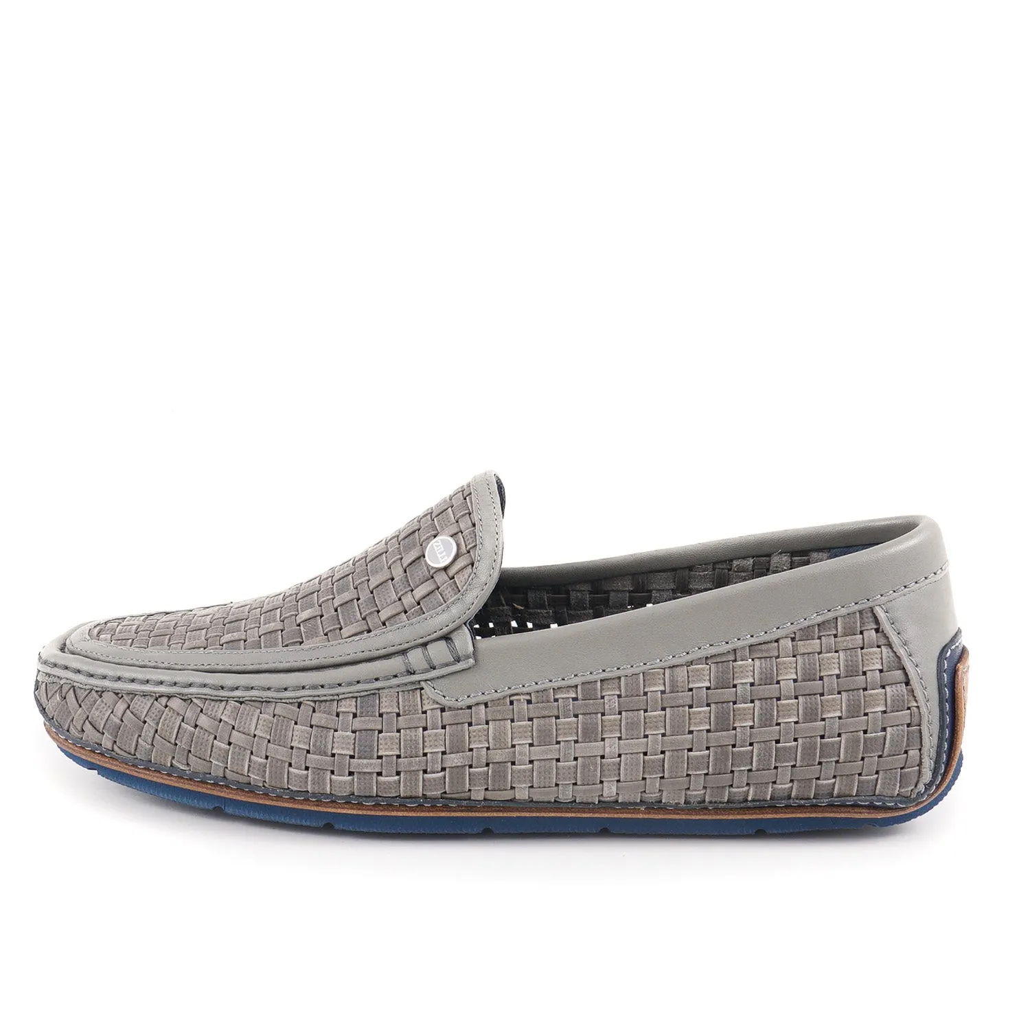 Zilli Woven Leather Driving Loafers