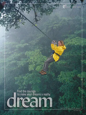 Ziplining Adventure "Dream" Motivational Inspirational Poster - Jaguar Inc.